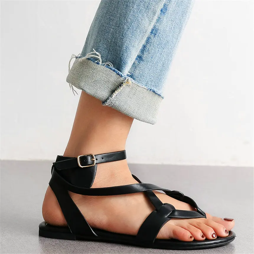 Women Ankle Cross Strappy Flats Heel Gladiator Roman Thong Sandals Female Open Toe Summer Platform Oxfords Shoes Casual Shoes 
Women Ankle Cross Strappy Flats Heel Gladiator Roman Thong Sandals Female Open Toe Summer Platform Oxfords Shoes Casual Shoes