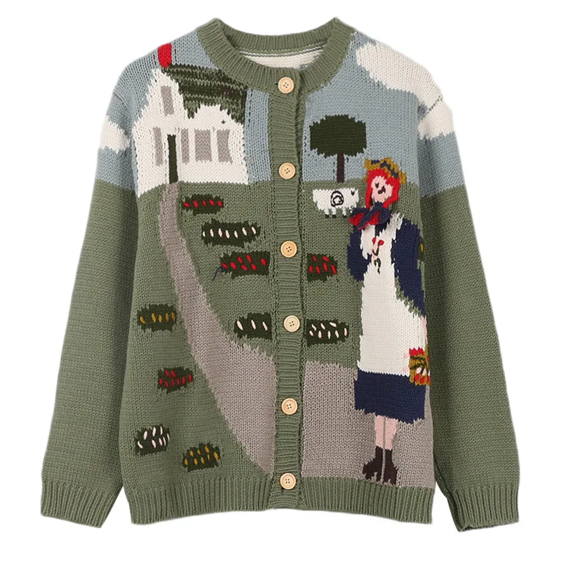 Shuchan Korean Sweater Character Cardigan Women Casual O-Neck Women's Sweater with A Pattern Knitted Sweaters for Women 10133
Shuchan Korean Sweater Character Cardigan Women Casual O-Neck Women's Sweater with A Pattern Knitted Sweaters for Women 10133