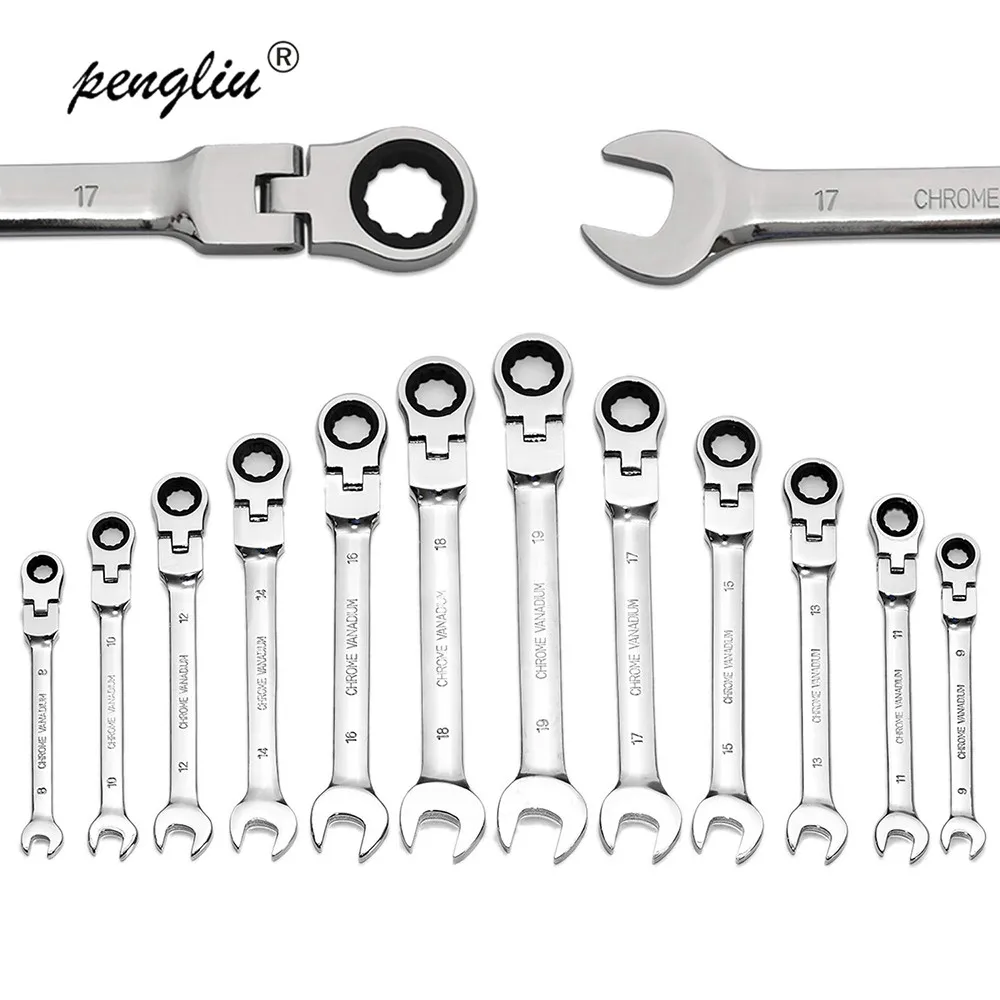 Double End Multitool Wrench Tool set Flexible Head Combination Ratchet Wrench Dual-use Adjustable Wrench Chromium-vanadium Steel
Double End Multitool Wrench Tool set Flexible Head Combination Ratchet Wrench Dual-use Adjustable Wrench Chromium-vanadium Steel