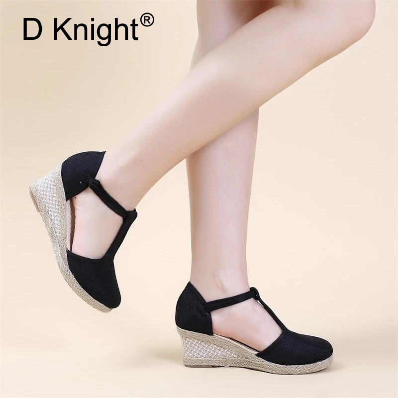 Сандалии D Knight женские на платформе богемные босоножки высокой танкетке с