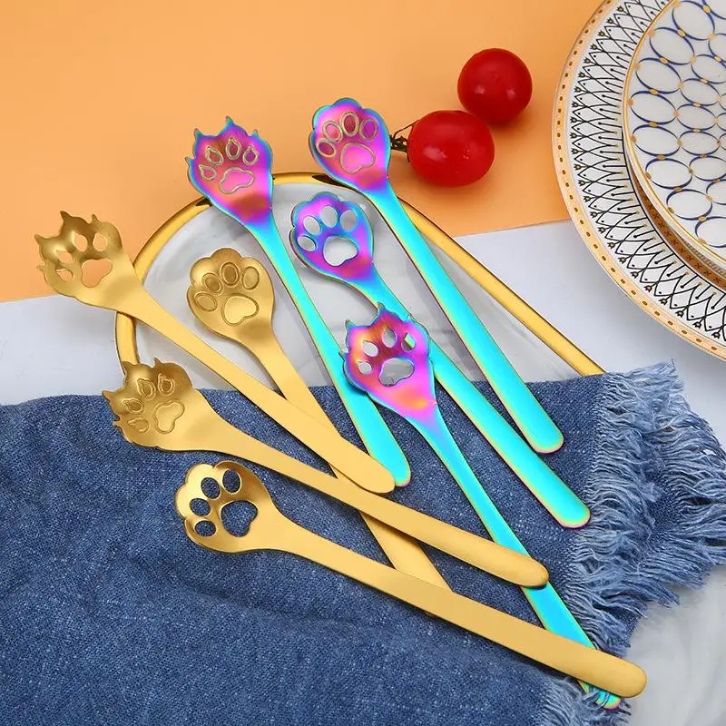 1 Pcs Cute 304 Stainless Steel Coffee Spoon Cat And Dog Claw Teaspoon Afternoon Tea Dessert Spoon Hollow Long Handle Tableware
1 Pcs Cute 304 Stainless Steel Coffee Spoon Cat And Dog Claw Teaspoon Afternoon Tea Dessert Spoon Hollow Long Handle Tableware