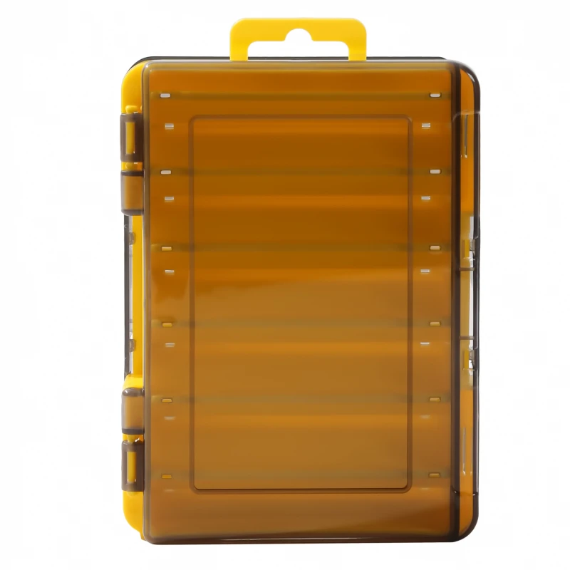 Double Sided Fishing Tackle Box 12 14 Compartments Lure Hook Storage Box Fishing Plastic Storage Case 2021