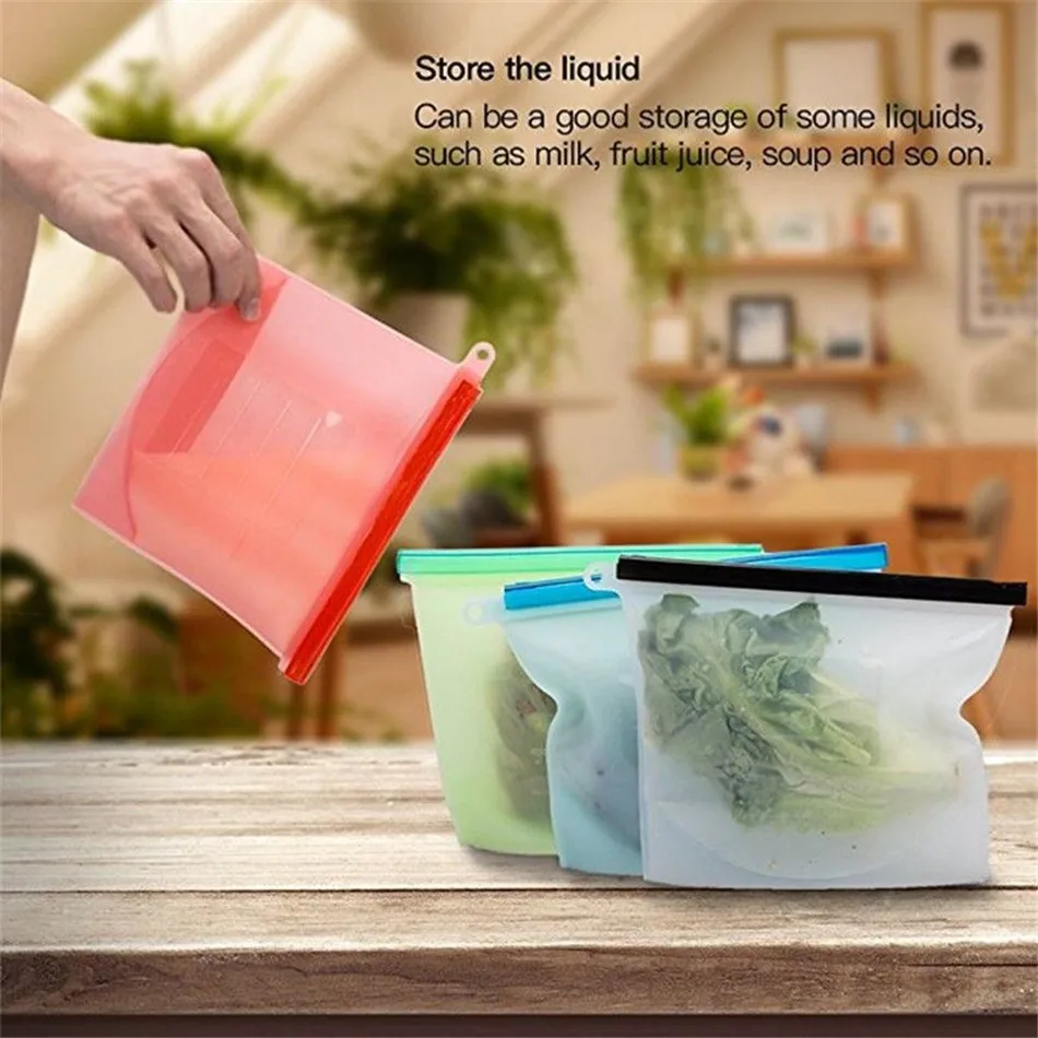 1Pcs Reusable Silicone Vacuum Seal Food Fresh Bag Fruit Meat Milk Storage Containers Refrigerator Bag Ziplock Kitchen Organizer
1Pcs Reusable Silicone Vacuum Seal Food Fresh Bag Fruit Meat Milk Storage Containers Refrigerator Bag Ziplock Kitchen Organizer