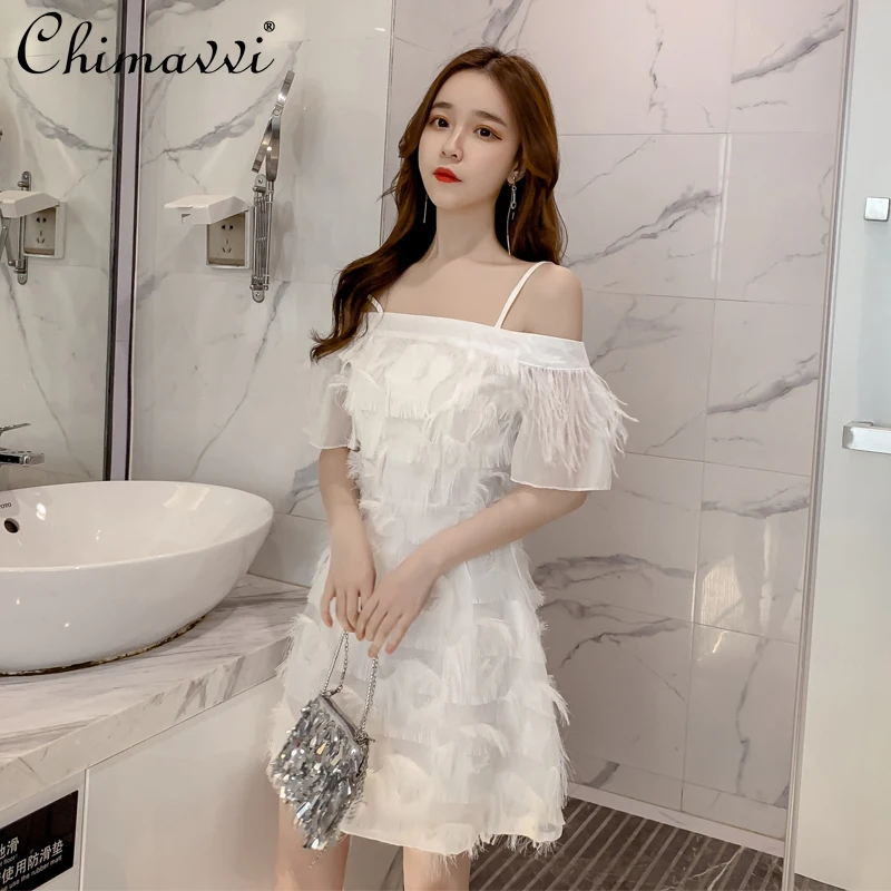 Женское платье с коротким рукавом, белое ТРАПЕЦИЕВИДНОЕ ПЛАТЬЕ с кисточками и высокой талией, приталенное платье на бретелях, лето 2021
Женское платье с коротким рукавом, белое ТРАПЕЦИЕВИДНОЕ ПЛАТЬЕ с кисточками и высокой талией, приталенное платье на бретелях, лето 2021