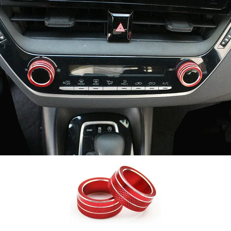 2pcs Car AC Climate Control Knob Trim Button Cover For Toyota Corolla 2019-2021 Red Aluminum Middle Console AC Knob Cover Trim
2pcs Car AC Climate Control Knob Trim Button Cover For Toyota Corolla 2019-2021 Red Aluminum Middle Console AC Knob Cover Trim