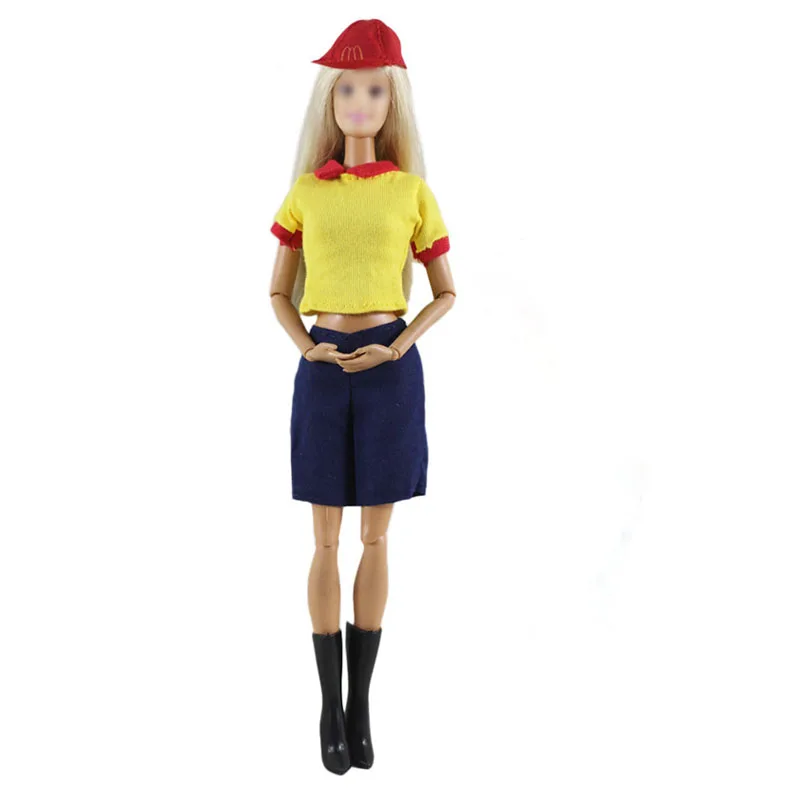 Модная кукольная одежда для куклы Барби 1 комплект Костюм официантки косплея