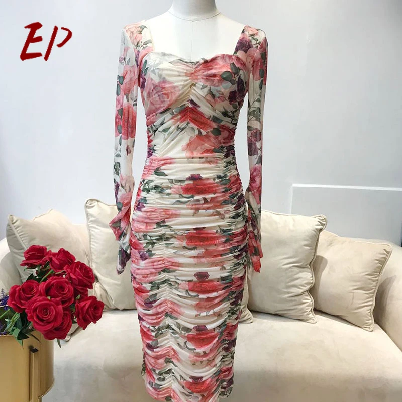 EP Female Fashion 2021 Spring New Printed Mesh Sexy Dress For Women Long Sleeve Sheath Midi Party Bodycon Dress
EP Female Fashion 2021 Spring New Printed Mesh Sexy Dress For Women Long Sleeve Sheath Midi Party Bodycon Dress
