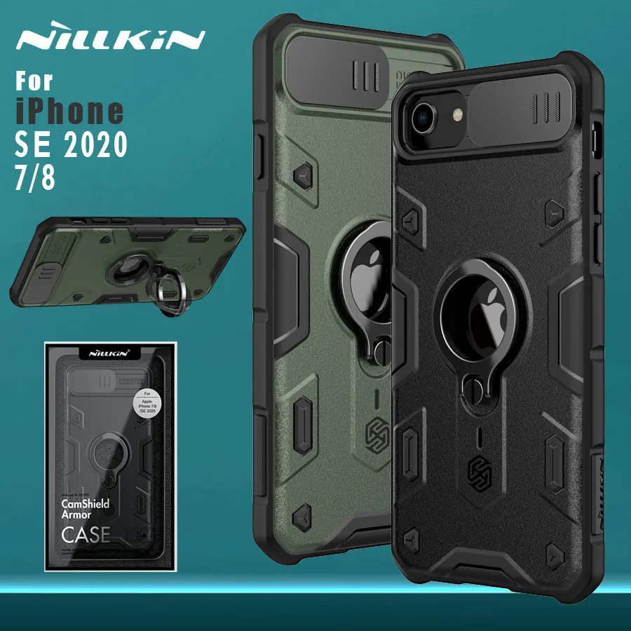 for iPhone SE 2020 SE2020 7 8 case NILLKIN CamShied Armor Finger Ring Holder Case PC TPU camera protection Back cover
for iPhone SE 2020 SE2020 7 8 case NILLKIN CamShied Armor Finger Ring Holder Case PC TPU camera protection Back cover