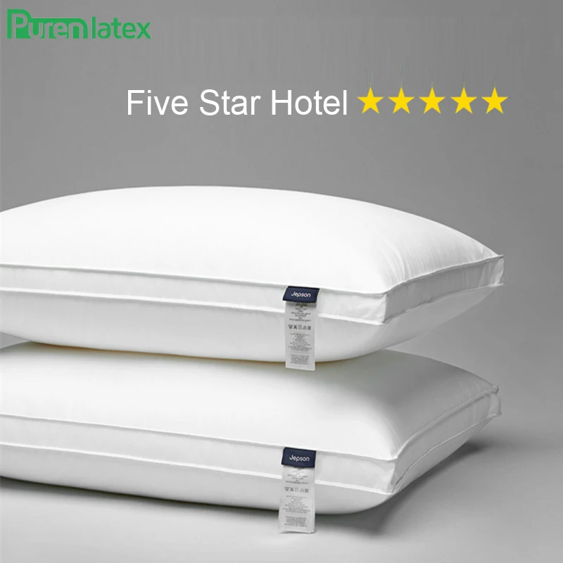 

Подушка Purenlatex 48x74 из чистого хлопка с перьями, подушка для сна для пятизвездочных отелей, удобные подушки для постельного белья, стандартный...