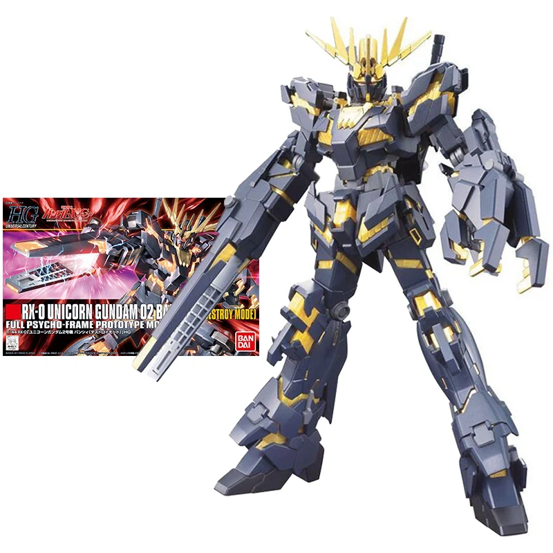 

Bandai Gundam Model Kit Anime Figure HG 1/144 RX-0 Unicirn 02 Banshee Destroy Genuine Gunpla Action Toy Figure Toys for Children