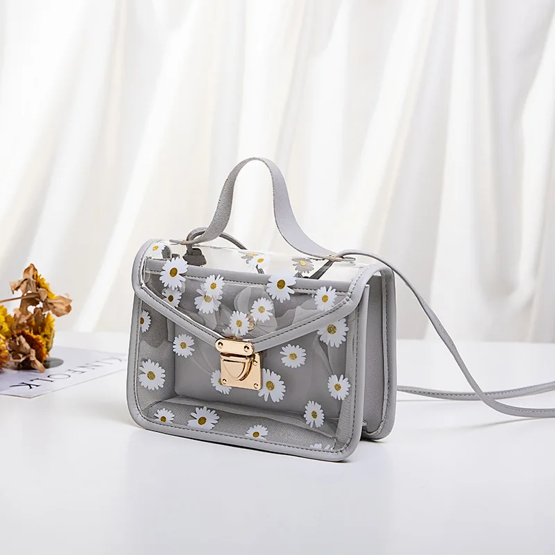 2020 Fashion Women Transparent Daisy Pattern Shoulder Bag Hardware Chain Strap Color Block Messenger Handbag Composite Tote
2020 Fashion Women Transparent Daisy Pattern Shoulder Bag Hardware Chain Strap Color Block Messenger Handbag Composite Tote