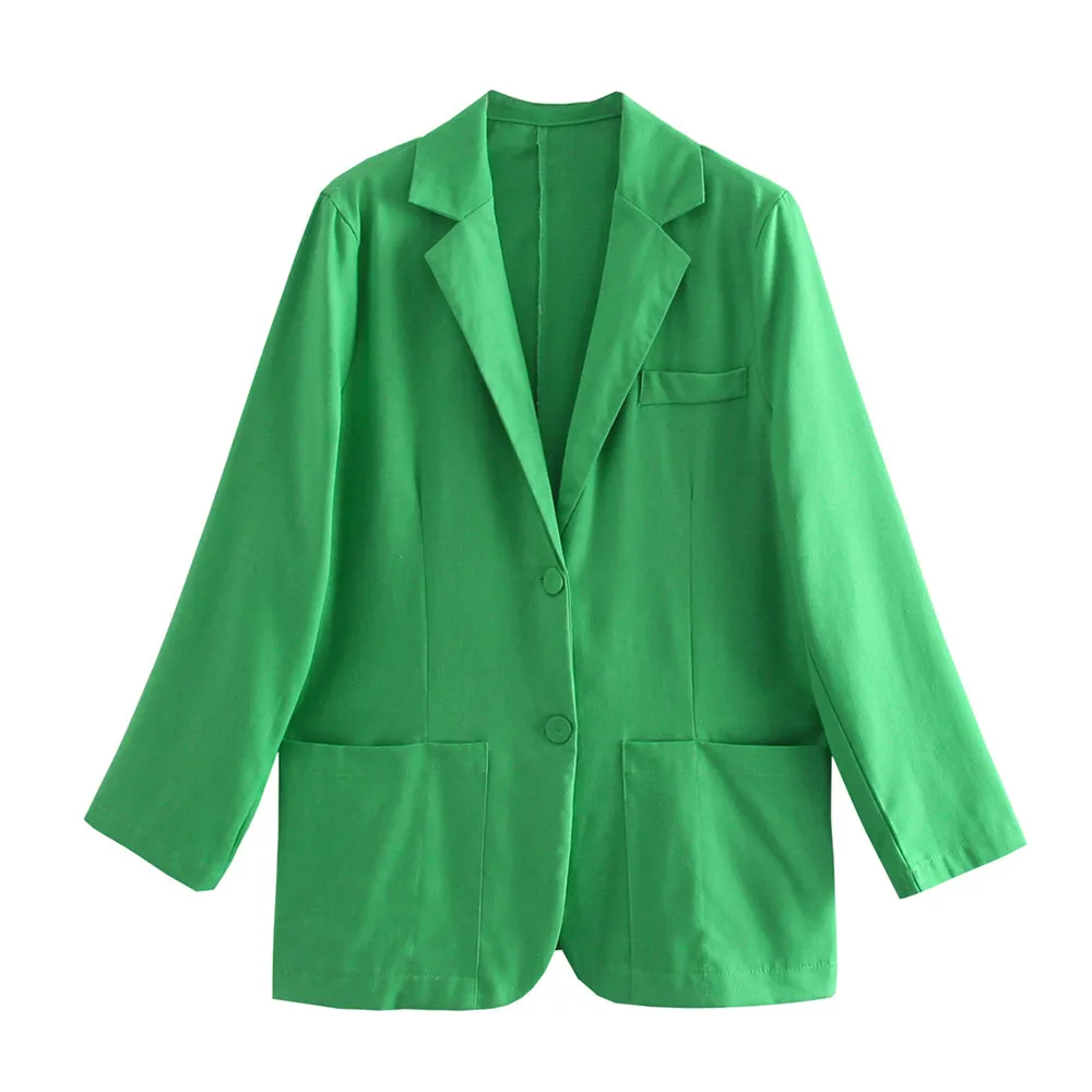 ZA2021 summer new style single-breasted slim loose fashion jacket popular wide shoulder pad fluorescent green lady suit
ZA2021 summer new style single-breasted slim loose fashion jacket popular wide shoulder pad fluorescent green lady suit