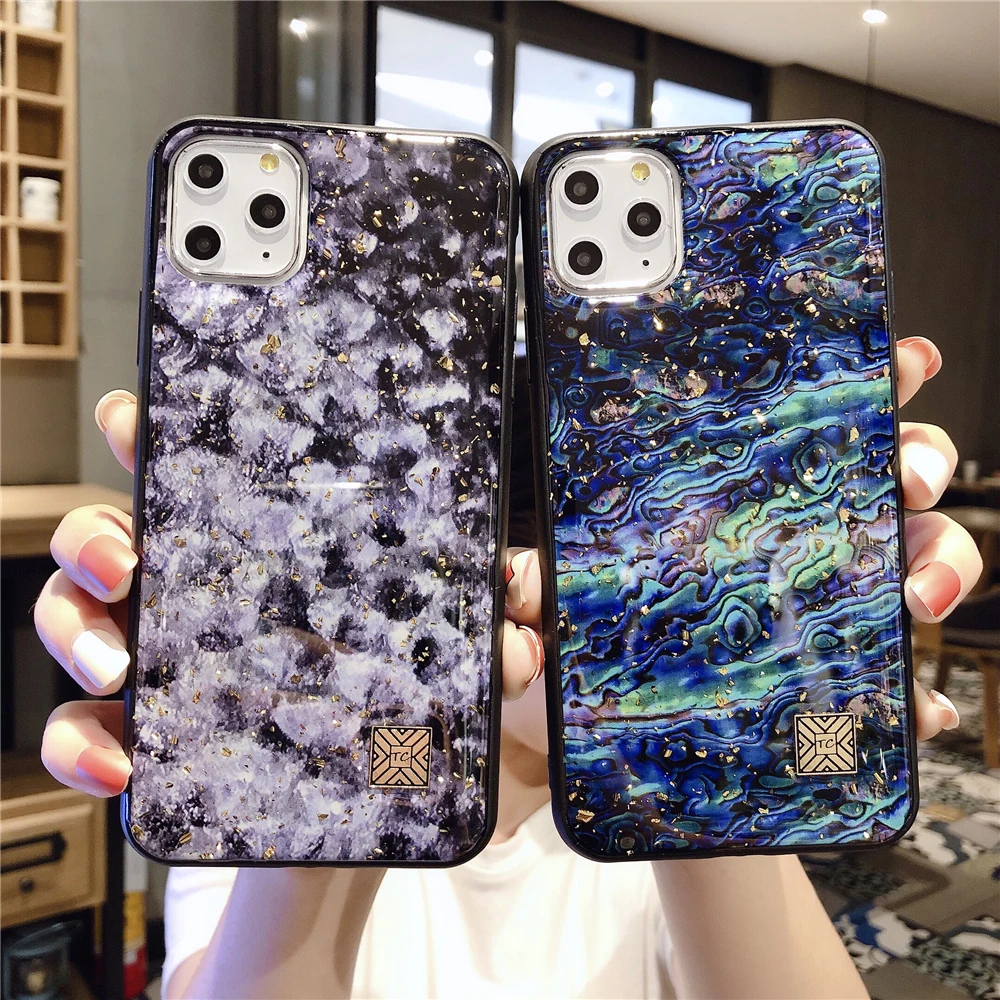 Блестящий чехол из золотой фольги с мраморным рисунком для iPhone 12 11 Pro XS Max XR X SE