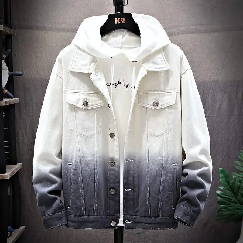 Denim Coat Gradient Trend 2022 Spring New Men's Versatile Loose Fitting Jacket Off White Streetwear Windbreaker Hip Hop Clothes
Denim Coat Gradient Trend 2022 Spring New Men's Versatile Loose Fitting Jacket Off White Streetwear Windbreaker Hip Hop Clothes