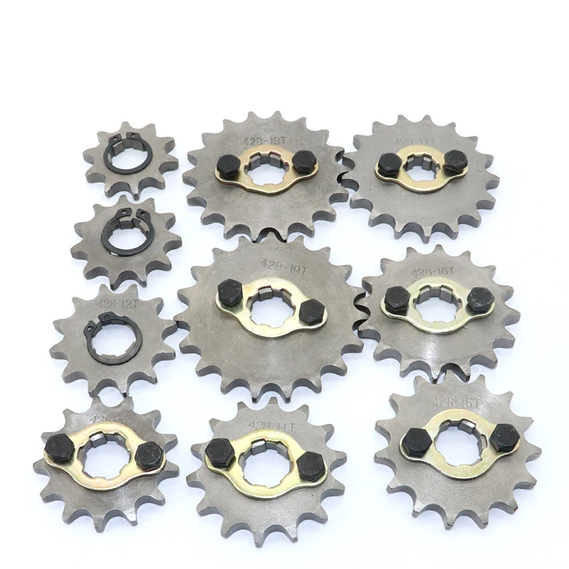 428 Chain 20mm 10 11 12 13 14 15 16 17 18 19 Teeth Front Engine Sprockets For 50 110 125 160cc Dirt Pit Bike ATV Quad Motorbike
428 Chain 20mm 10 11 12 13 14 15 16 17 18 19 Teeth Front Engine Sprockets For 50 110 125 160cc Dirt Pit Bike ATV Quad Motorbike