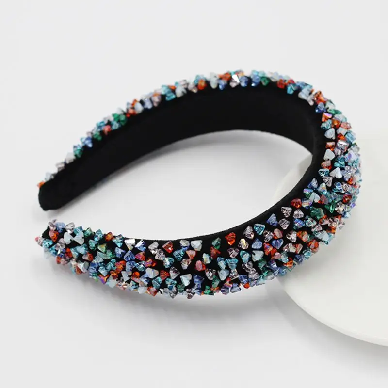 Baroque Vintage Sponge Padded Bandana Ladies Mutlicolored Crystal Shiny Jewelry Headband Ball Party Banquet Headdress 
Baroque Vintage Sponge Padded Bandana Ladies Mutlicolored Crystal Shiny Jewelry Headband Ball Party Banquet Headdress