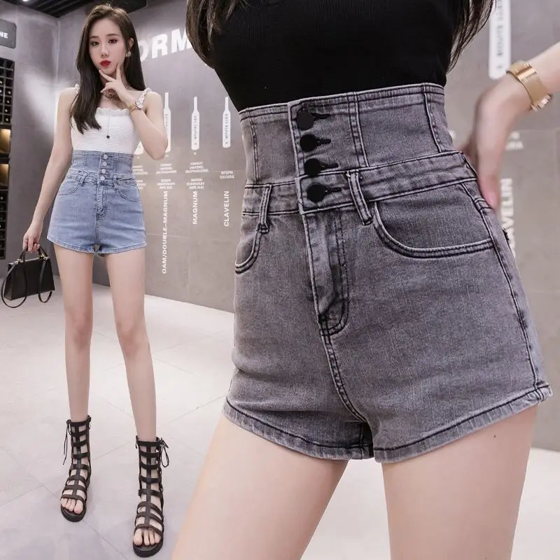 Denim shorts women's hot pants 2021 summer thin A-line high waisted thin versatile cigarette grey shorts women's trend
Denim shorts women's hot pants 2021 summer thin A-line high waisted thin versatile cigarette grey shorts women's trend