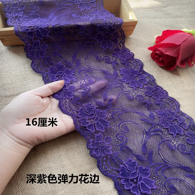 16 cm wide deep purple wide three-dimensional flower embroidery stretch lace accessories lace skirt lengthened hem
16 cm wide deep purple wide three-dimensional flower embroidery stretch lace accessories lace skirt lengthened hem