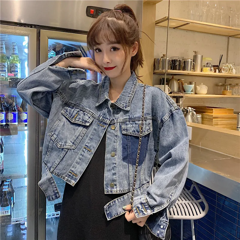 2020 New Spring Jacket Women Vintage Washed Denim Jacket Cotton Loose Single-breasted Large Pocket Jacket Female Short Coat
2020 New Spring Jacket Women Vintage Washed Denim Jacket Cotton Loose Single-breasted Large Pocket Jacket Female Short Coat