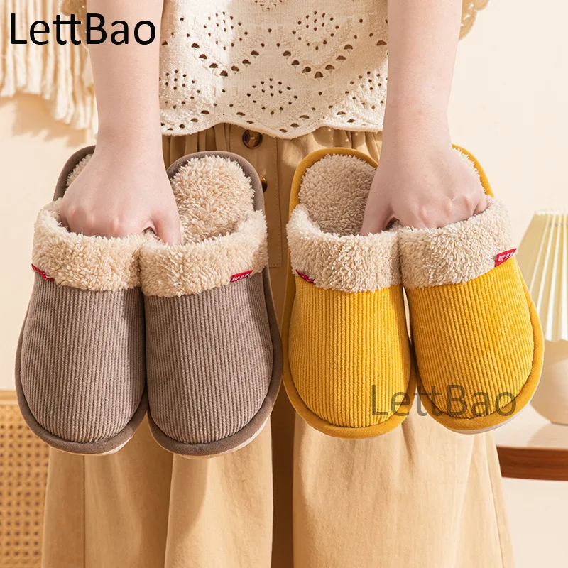 Women Plush Slippers Solid Color Autumn Winter Home Slipper Couple Warm Indoor Beadroom Slides Stripe Corduroy Cotton Slippers
Women Plush Slippers Solid Color Autumn Winter Home Slipper Couple Warm Indoor Beadroom Slides Stripe Corduroy Cotton Slippers