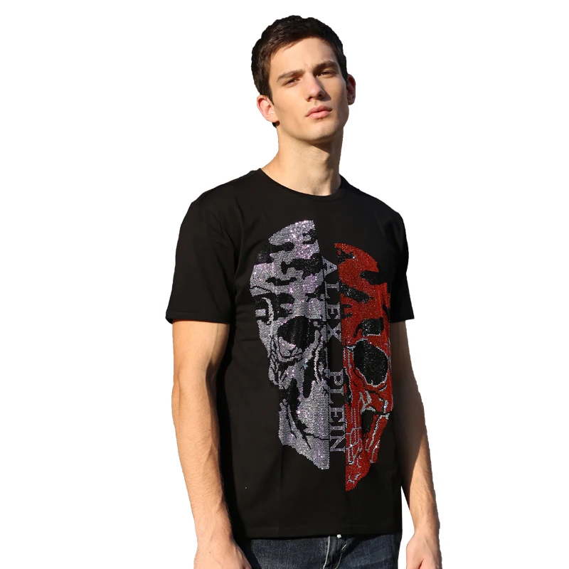 AlexPlein Rhinestones Skulls Diamond Streetwear COtton Tshirt Men Shortsleeve 2021 Summer Round Neck Fashion Stylist Casual Best
AlexPlein Rhinestones Skulls Diamond Streetwear COtton Tshirt Men Shortsleeve 2021 Summer Round Neck Fashion Stylist Casual Best