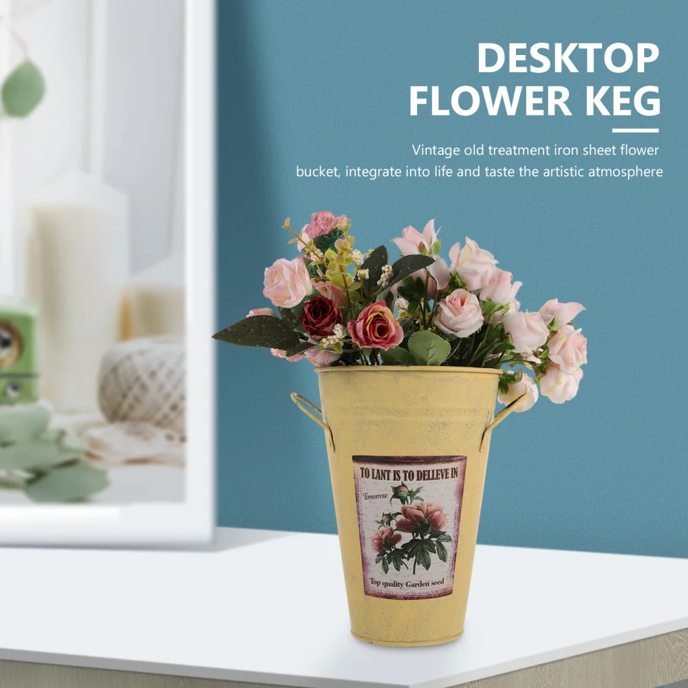 1Pc Retro Flower Bucket Decorative Iron Flower Keg Desktop Flower Implement
1Pc Retro Flower Bucket Decorative Iron Flower Keg Desktop Flower Implement