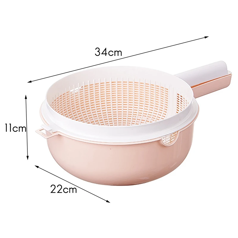 Plastic Handles Rice Wash Basket Double-Layer Drain Basket Kitchen Fruit Vegetable Wash Colanders Kitchen Utensils
Plastic Handles Rice Wash Basket Double-Layer Drain Basket Kitchen Fruit Vegetable Wash Colanders Kitchen Utensils
