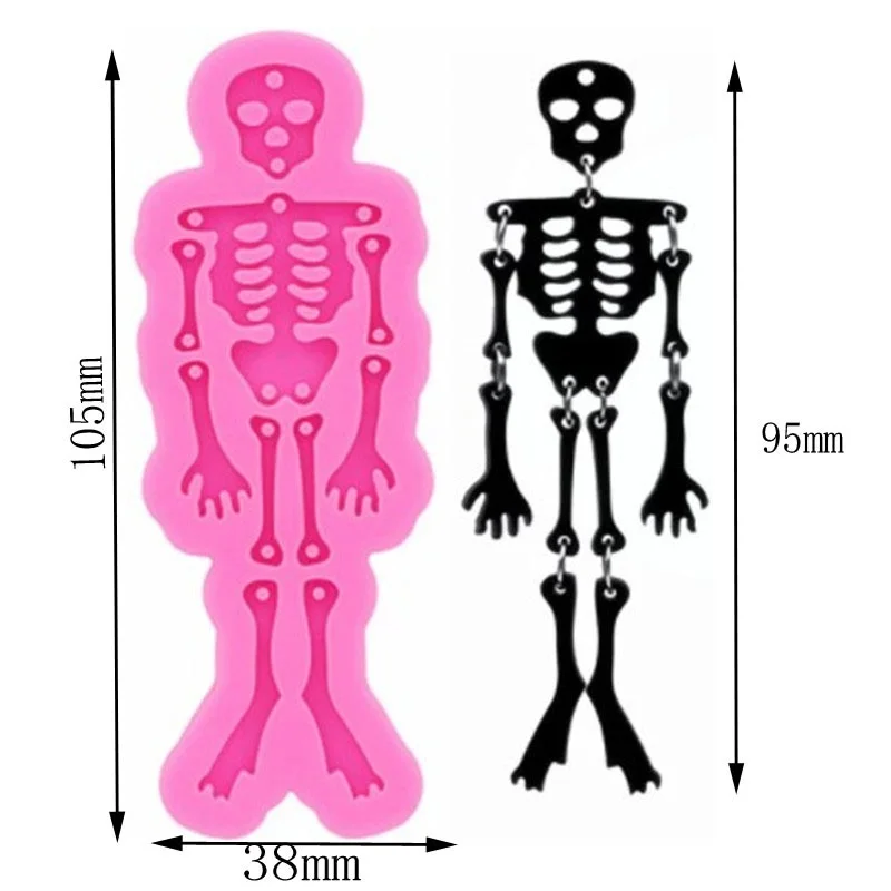 Human Body Skeleton Earring Pendant Mold Crafts Candy Shots Halloween Horror Chocolate Party Bar Decoration Silicone Molds
Human Body Skeleton Earring Pendant Mold Crafts Candy Shots Halloween Horror Chocolate Party Bar Decoration Silicone Molds