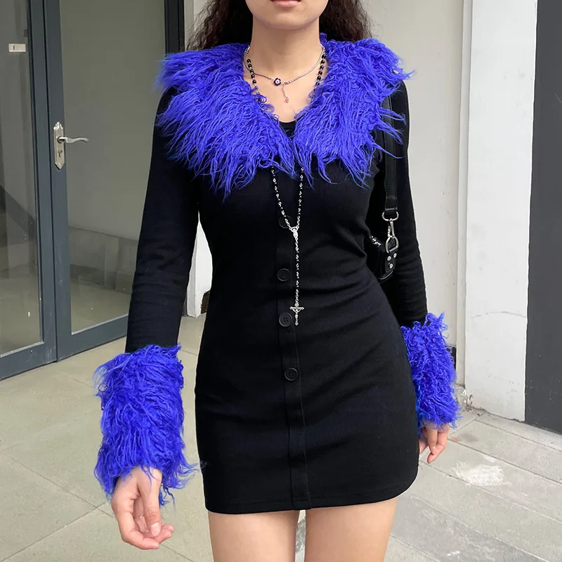 Detachable Fur Collar Stitching Slim Long-sleeved Birthday Party Bag Hip Dress Female 2021 Autumn Sexy Mini Club Nightclub Dress
Detachable Fur Collar Stitching Slim Long-sleeved Birthday Party Bag Hip Dress Female 2021 Autumn Sexy Mini Club Nightclub Dress