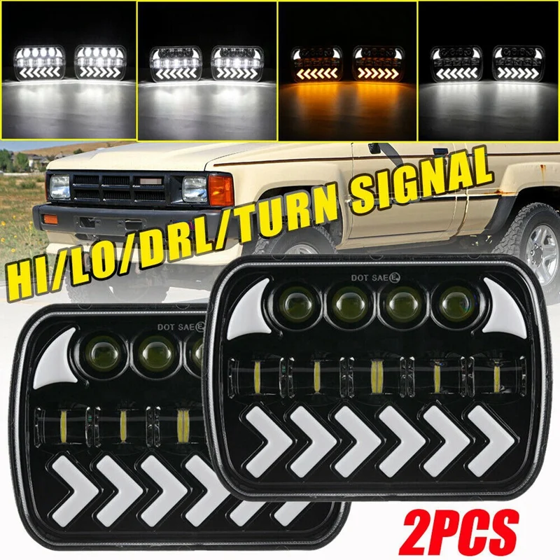 5X7 7X6 Rectangular LED Headlight 150W with High/Low Sealed Beam DRL Turn Signal is for Jeep Wrangler Arrow-Steering
5X7 7X6 Rectangular LED Headlight 150W with High/Low Sealed Beam DRL Turn Signal is for Jeep Wrangler Arrow-Steering
