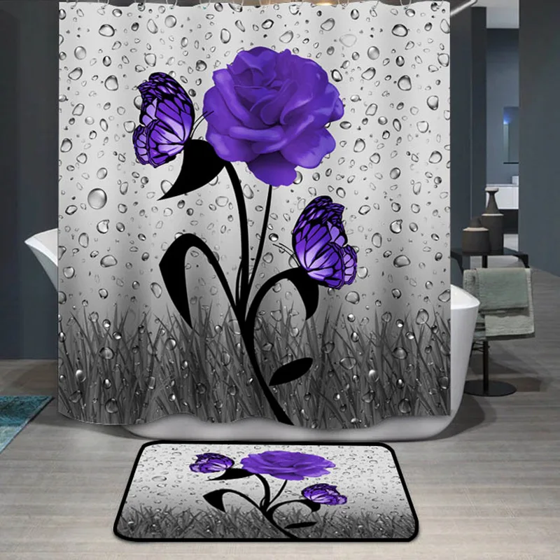 Shower Curtain Beautiful Flower Bamboo Floral Printed Shower Curtains Frabic Waterproof Polyester Bath Curtain With Hooks 
Shower Curtain Beautiful Flower Bamboo Floral Printed Shower Curtains Frabic Waterproof Polyester Bath Curtain With Hooks