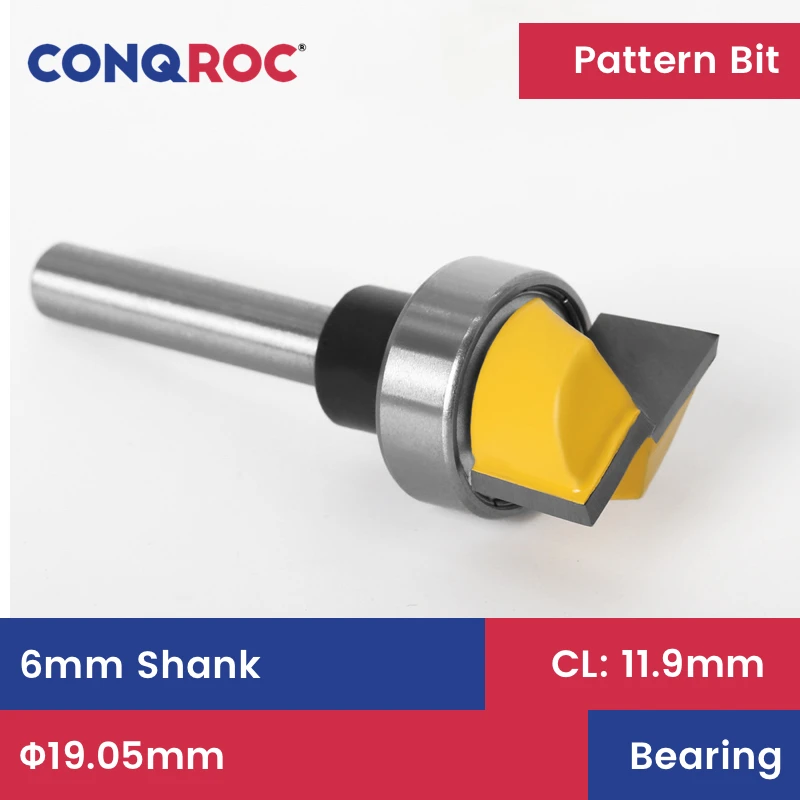 6 мм хвостовик шаблон фрезы с верхним подшипником Diameter-19.05mm резки Length-11.9mm шаблон древесины фрезы 
6 мм хвостовик шаблон фрезы с верхним подшипником Diameter-19.05mm резки Length-11.9mm шаблон древесины фрезы