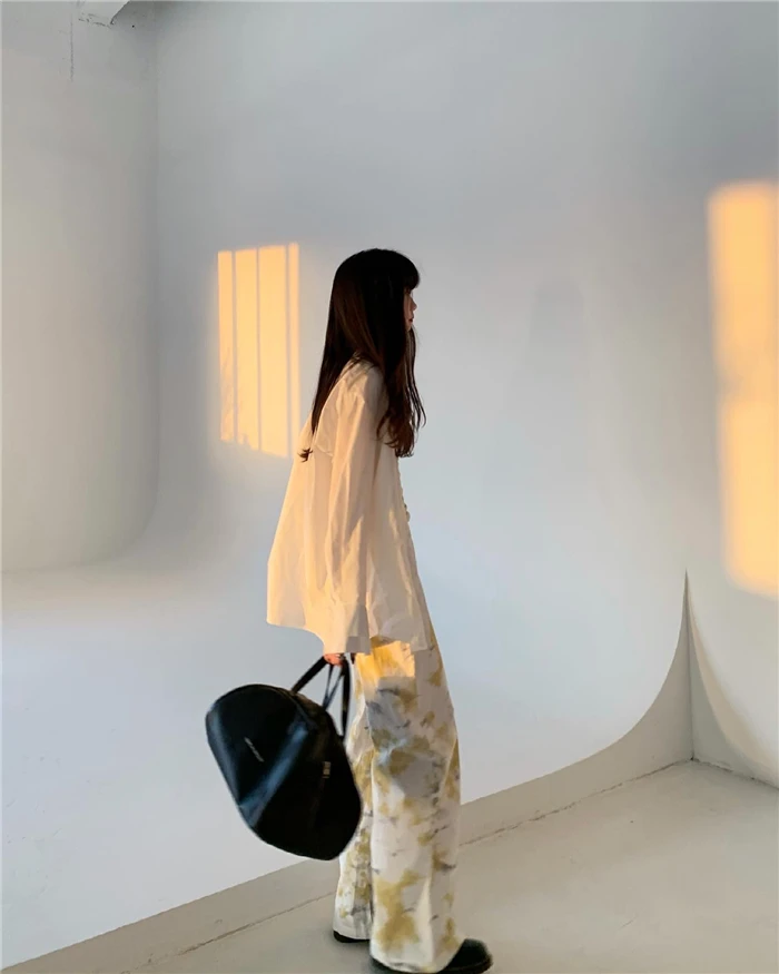 Korea Summer Women Wide Leg Pants New Design Tie Dye Splash Ink Wide Leg Pants Show Thin Loose Casual Pants
Korea Summer Women Wide Leg Pants New Design Tie Dye Splash Ink Wide Leg Pants Show Thin Loose Casual Pants