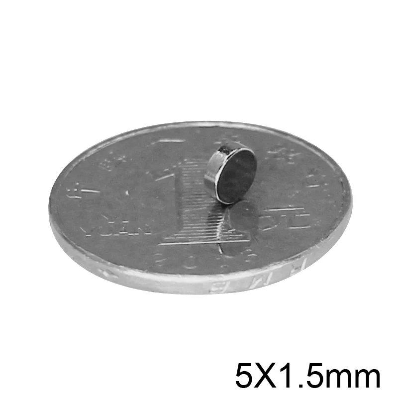 50/100/200/500/1000PCS Thin Neodymium Strong Magnet 5x1.5 mm Permanent Small Round Magnet 5x1.5mm Powerful Magnets Disc 5*1.5 mm
50/100/200/500/1000PCS Thin Neodymium Strong Magnet 5x1.5 mm Permanent Small Round Magnet 5x1.5mm Powerful Magnets Disc 5*1.5 mm