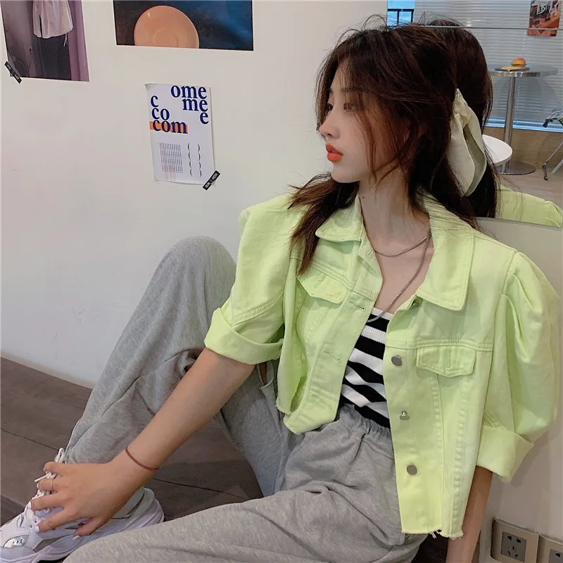CBAFU Tassel Puff Sleeve Cropped Jackets Women Single Breasted Pink Denim Jacket Korean Loose Streetwear Vintage Outwear F668
CBAFU Tassel Puff Sleeve Cropped Jackets Women Single Breasted Pink Denim Jacket Korean Loose Streetwear Vintage Outwear F668