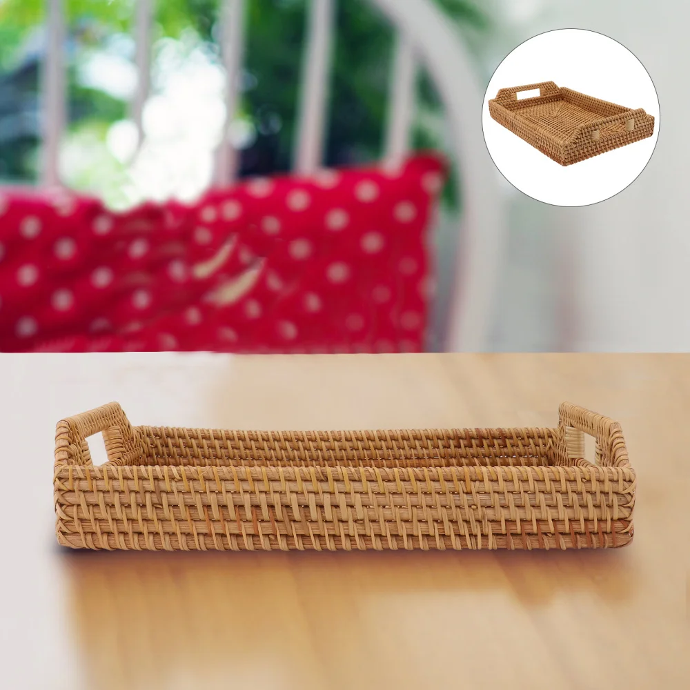 1pc Dual-handle Design Food Service Tray Rattan Woven Food Tray Food Plate
1pc Dual-handle Design Food Service Tray Rattan Woven Food Tray Food Plate