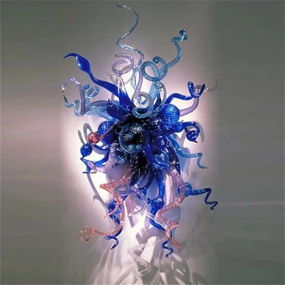 Blue Colored Blown Glass Wall Sconce Lights LED Bulbs Luxury Handmade Art Decoration Lamps
Blue Colored Blown Glass Wall Sconce Lights LED Bulbs Luxury Handmade Art Decoration Lamps