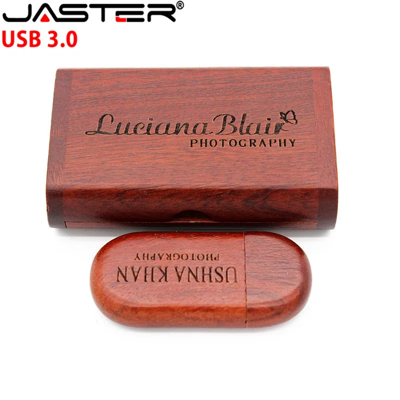 JASTER USB 3 0 логотип на заказ Деревянный usb + коробка персональный ручка накопитель 4