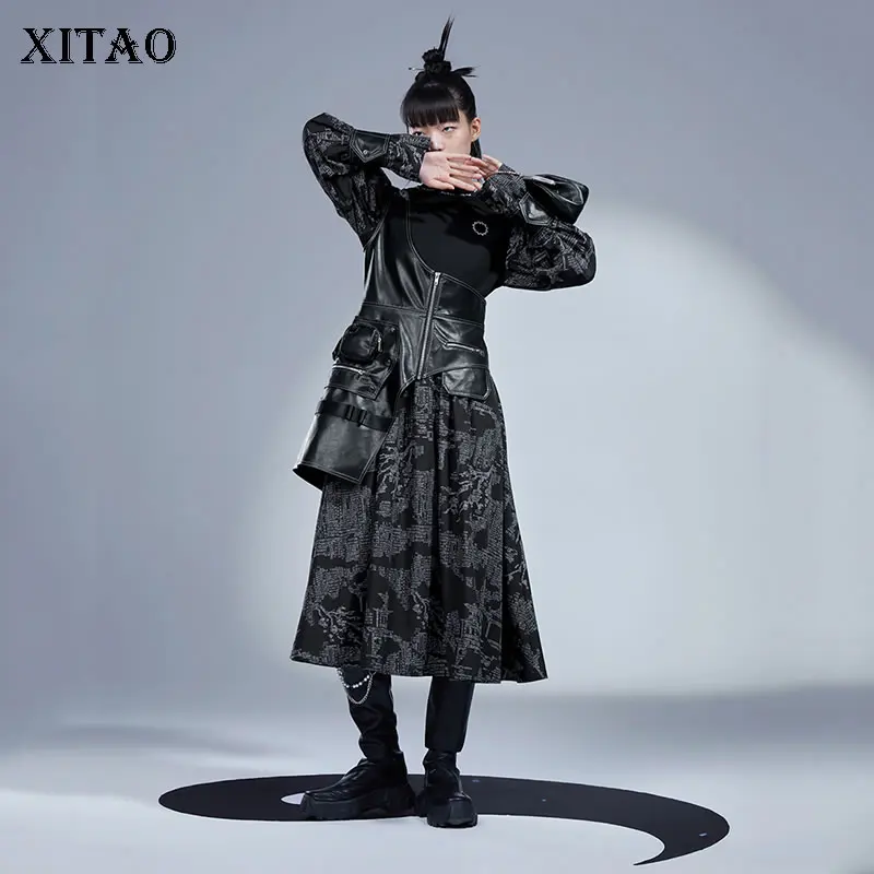 XITAO Black Asymmetrical PU Splicing Dress Fashion Personalty Print Half Hing Collar 2021 Autumn New Street Trendy WMD2691
XITAO Black Asymmetrical PU Splicing Dress Fashion Personalty Print Half Hing Collar 2021 Autumn New Street Trendy WMD2691