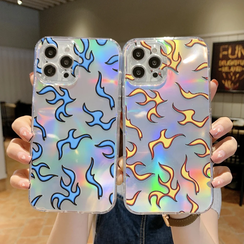Cute Fire Flame Laser Transparent Phone Case For iPhone 12 Pro Max Soft Silicone Back Cover For iPhone 11 7 8 Plus XS XR X 
Cute Fire Flame Laser Transparent Phone Case For iPhone 12 Pro Max Soft Silicone Back Cover For iPhone 11 7 8 Plus XS XR X