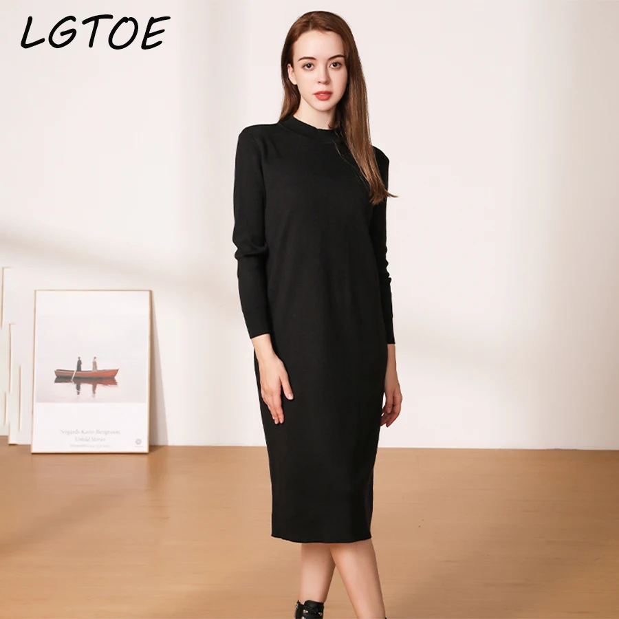 Платье женское трикотажное средней длины с длинным рукавом, Y2K
Платье женское трикотажное средней длины с длинным рукавом, Y2K