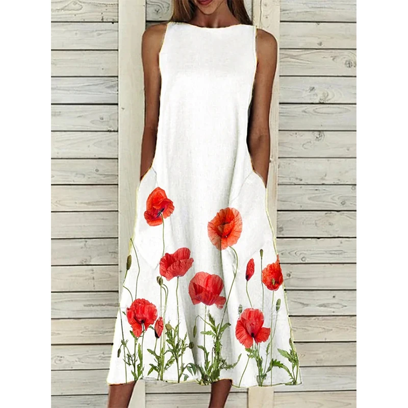 Spring Summer Dress Women Elegant Sleeveless Lady Party Dress O-Neck Long Dress 2021 Vintage Floral Print Loose A-Line Dresses
Spring Summer Dress Women Elegant Sleeveless Lady Party Dress O-Neck Long Dress 2021 Vintage Floral Print Loose A-Line Dresses