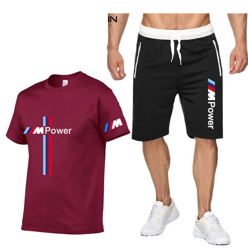 2021Summer Men's T-shirt Set 2-piece Men's Sportswear Suit Basketball Sports Fitness BMW Printed Short Sleeve + Men's Suit 
2021Summer Men's T-shirt Set 2-piece Men's Sportswear Suit Basketball Sports Fitness BMW Printed Short Sleeve + Men's Suit