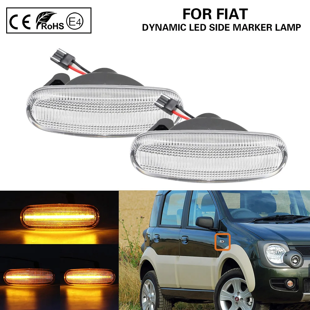 For Fiat Panda Punto Evo Hatchback Stilo Grande Punto Qubo Idea Linea Multipla Dynamic Clear LED side marker light turn signal
For Fiat Panda Punto Evo Hatchback Stilo Grande Punto Qubo Idea Linea Multipla Dynamic Clear LED side marker light turn signal