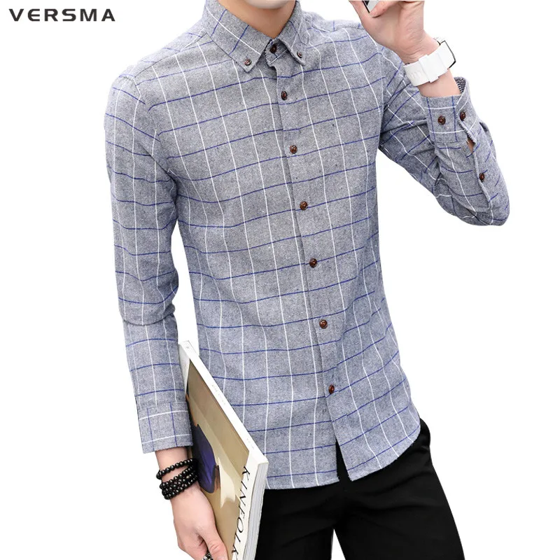VERSMA Spring Fashion Brand Men Slim Fit Plaid Shirt Long Sleeve Shirts Men High Quality Casual Social Men Shirt Plus Size 4XL
VERSMA Spring Fashion Brand Men Slim Fit Plaid Shirt Long Sleeve Shirts Men High Quality Casual Social Men Shirt Plus Size 4XL