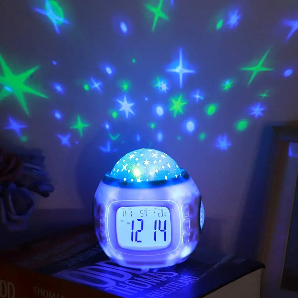 Projection Alarm Clock, Star Sky Projector LED Music Alarm Clock Multifunction Calendar Temperature Dispaly
Projection Alarm Clock, Star Sky Projector LED Music Alarm Clock Multifunction Calendar Temperature Dispaly