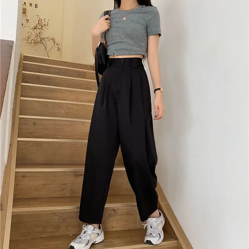 Pants Women All-match Basic Summer Style Minimalist Ladies Ankle-Length Trousers Wide-leg Chic Leisure Popular Womens 2022
Pants Women All-match Basic Summer Style Minimalist Ladies Ankle-Length Trousers Wide-leg Chic Leisure Popular Womens 2022