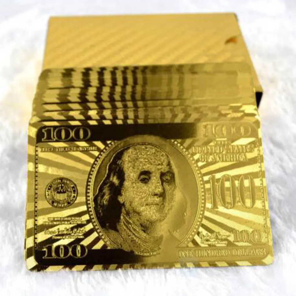 Playing Cards with 24K Gold Leaf Dollar Design Full Deck Poker Game Set Plastic Magic Card Waterproof Cards Playing Cards Gold
Playing Cards with 24K Gold Leaf Dollar Design Full Deck Poker Game Set Plastic Magic Card Waterproof Cards Playing Cards Gold