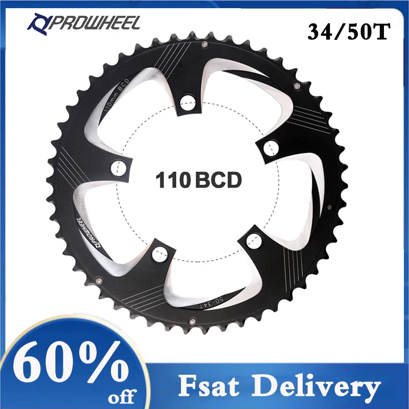 Prowheel Road Bike Chainring 110 BCD Chainring Ultralight 34/50T Double Chainwheel 8/9/10/11 Speed Bicycle Chain Ring Bike Part
Prowheel Road Bike Chainring 110 BCD Chainring Ultralight 34/50T Double Chainwheel 8/9/10/11 Speed Bicycle Chain Ring Bike Part