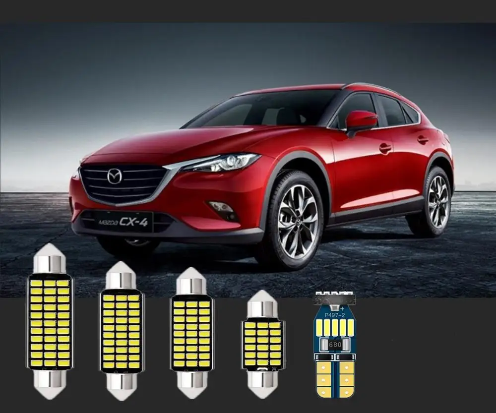 6 шт. освещение салона Мазда T10 и 31 мм CX-4 CX-5 CX-7 CX-9 2 3 5 спортивный купольный карта